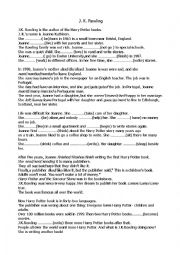 English Worksheet: Reading J.K. Rowling Past Simple