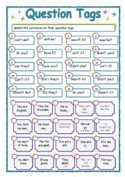 English Worksheet: Question Tags