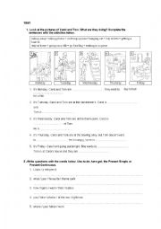 English Worksheet: Review Present Simple/ Present Continuous