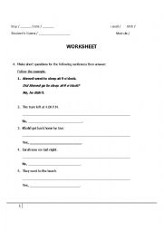 English Worksheet: Past Simple