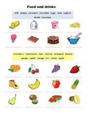 English Worksheet: Food and drinks I