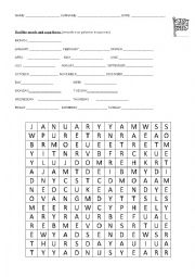 English Worksheet: months and days of the week word search