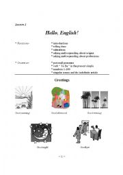 English Worksheet: Beginners Workbook Lesson 1, Part 1