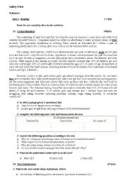 English Worksheet: safety first