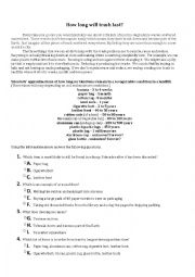 English Worksheet: Recycling Reading and Questions