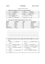 English Worksheet: Verb to be