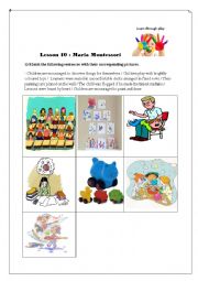 English Worksheet: Maria Montessori