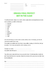 English Worksheet: SKIT-DRAMA PROJECT