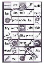 English Worksheet: Regular verbs -  PRONUNCIATION - Snakes and ladders board game