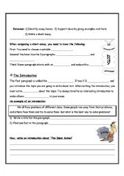 English Worksheet: Writing a Short Essay (Student)