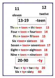 English Worksheet: cardinal  numerals