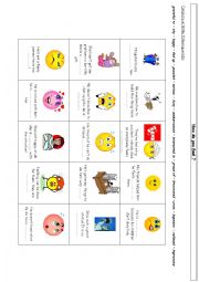 English Worksheet: Feelings and emotions