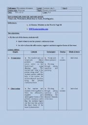 English Worksheet: present continuous lesson plan