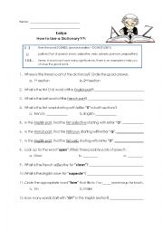 English Worksheet: Dictionary Rallye