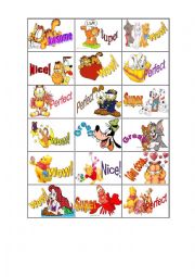 English Worksheet: Cartoon Characters Stickers