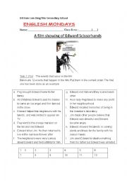 English Worksheet: edward scissorshand