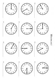 English Worksheet: Telling the Time