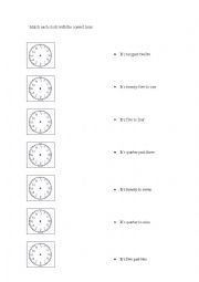 English Worksheet: telling the time