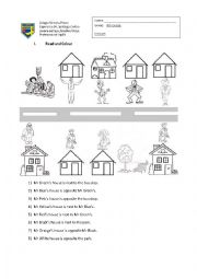 English Worksheet: Giving directions (opposite, next to)