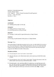 English Worksheet: Lesson plan