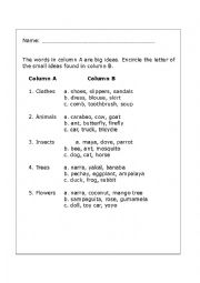 English Worksheet: Big and Small ideas