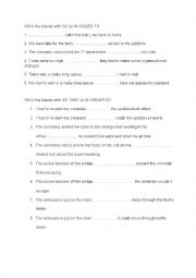 English Worksheet: so that, in order to, so