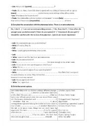 English Worksheet: 9th form mid-term test n1