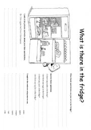 English Worksheet: What is there in the fridge?