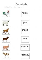 English Worksheet: farm animals