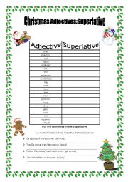 English Worksheet: Superlatives: Christmas Adjectives