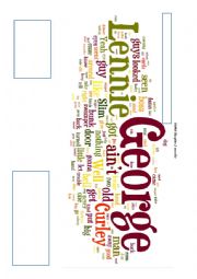 Of Mice and Men wordle - prediction chapters 2 and 3