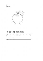 English Worksheet: A for apple