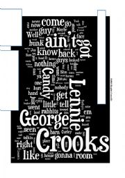 English Worksheet: Of Mice and Men wordle - prediction chapter 4