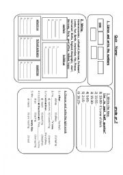 English Worksheet: Quiz about numbers to 1000, the time and some words