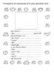 English Worksheet: my name is ...