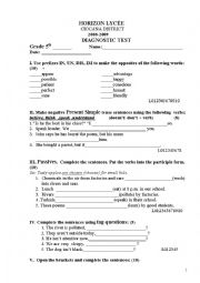 English Worksheet: TEST GRAMMAR