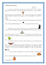 English Worksheet: Thanksgiving