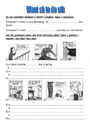 English Worksheet: Calvin + want