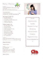 English Worksheet: E.T. Kate Perry