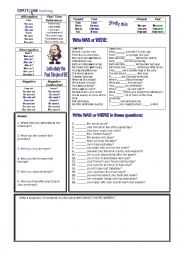 English Worksheet: Past Simple of Be