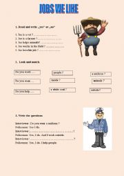 English Worksheet: Jobs we like - Vocabulary