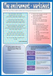 English Worksheet: The environment - worksheet