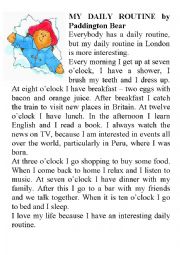 English Worksheet: Daily routine