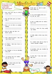 English Worksheet: Simple Present - Word order