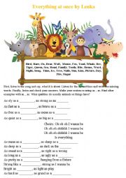 English Worksheet: Everything at once by Lenka