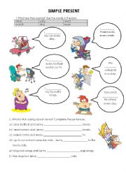 English Worksheet: Simple present easy exercises