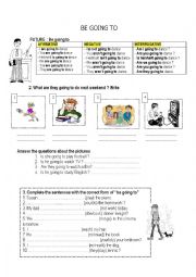 English Worksheet: Be going to