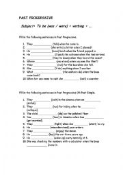 English Worksheet: Past Progressive / Continuous