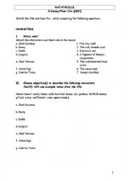 RATATOUILLE FILM WORKSHEET