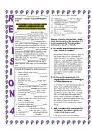 English Worksheet: REVISION 4